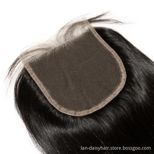 Burma Straight Hair Extensions Women Hair Weave Bundles Nature Color 3 Bundles With Closure Thick Straight Hair